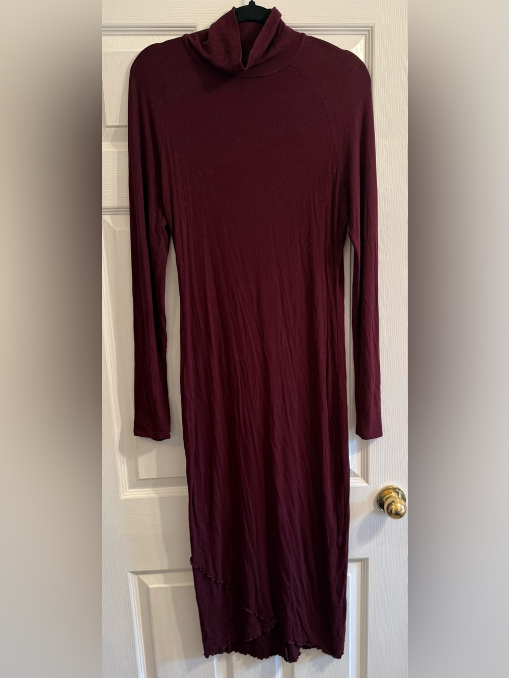 lululemon Long Sleeve Turtleneck Midi Dress in Deep Burgundy